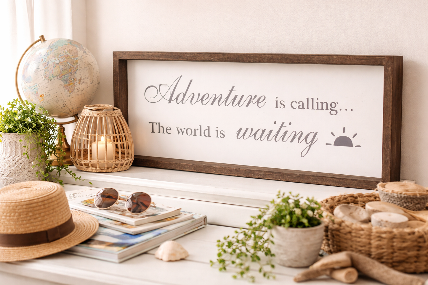 Adventure Is Calling Framed Wall Sign