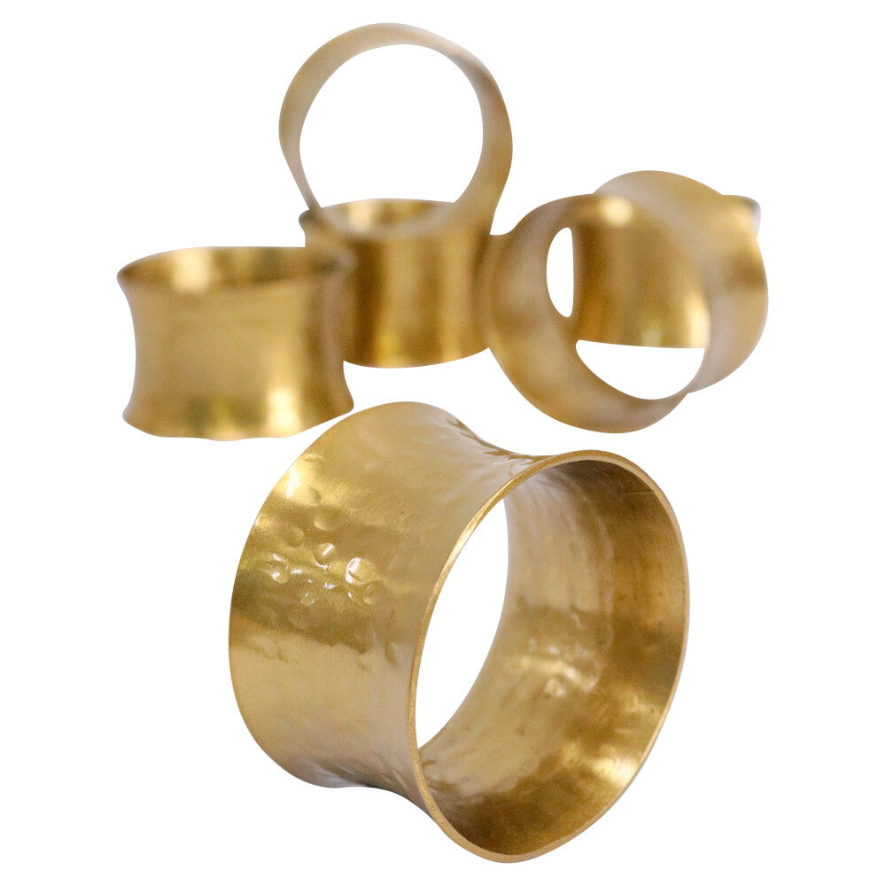 Hammered Gold Napkin Rings – Set of 4 | Pre-Order