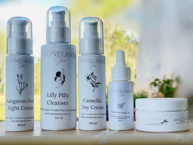 Lilly Pilly Cleanser – Gentle Nourishing Gel Cleanser and Kangaroo Paw Night Cream – Deep Renewal Overnight Moisturiser