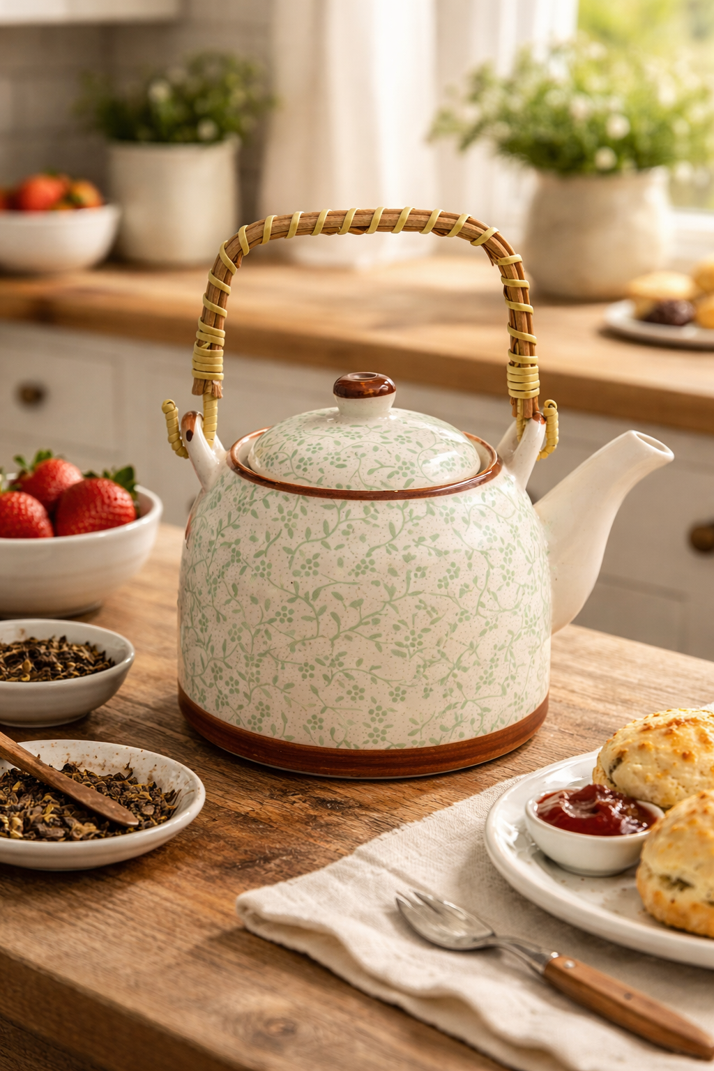 Green Vine Teapot