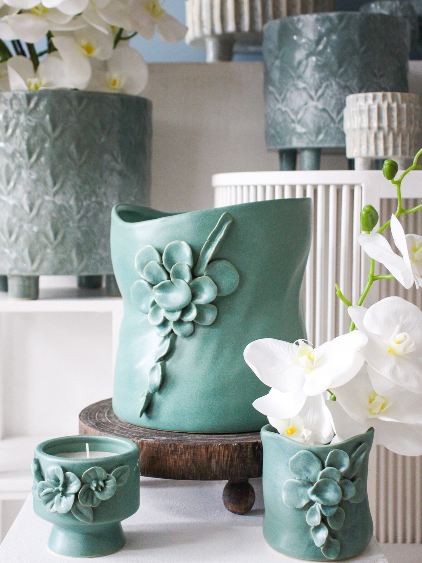 Organic Leaf Jade Vase