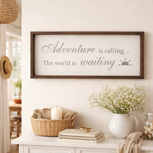 Adventure Is Calling Framed Wall Sign