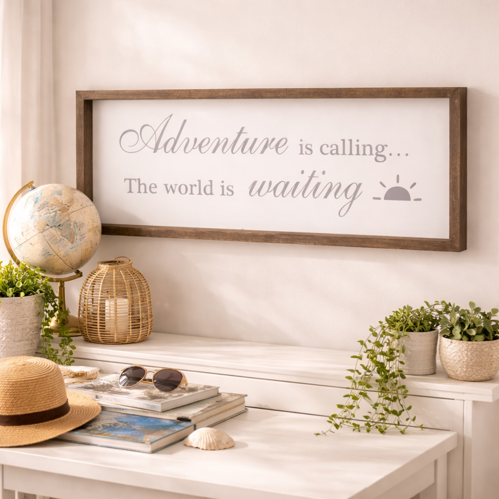 Adventure Is Calling Framed Wall Sign