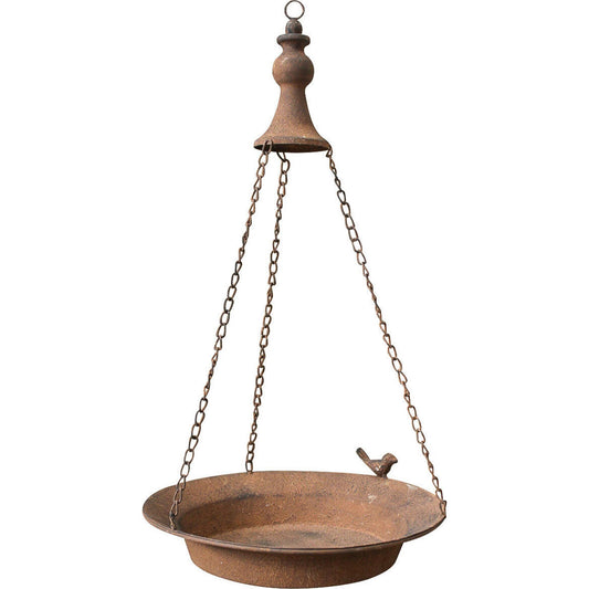Rustic Metal Bird Feeder with Decorative Bird