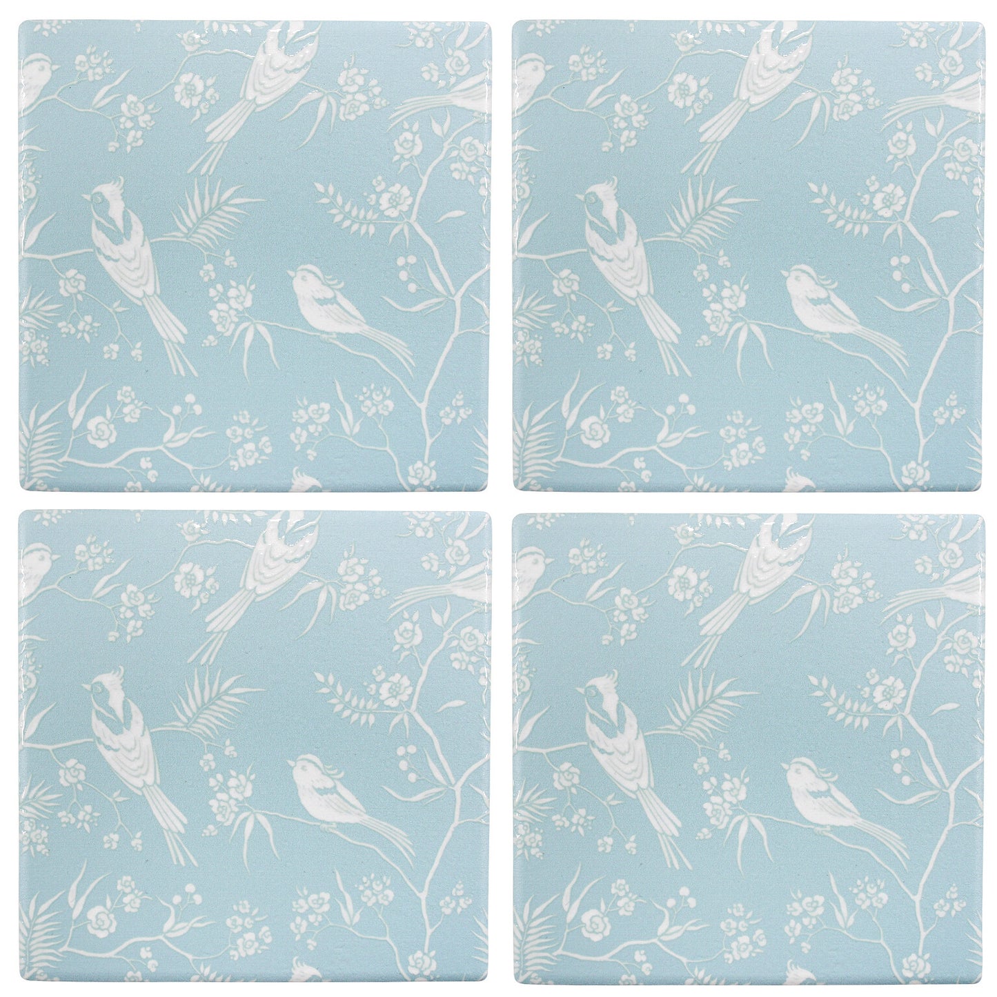 Belle Birds Ceramic Coasters – Set of 4