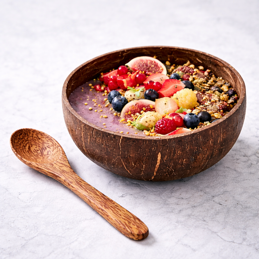 Handcrafted Coconut Bowl & Palm Spoon Set