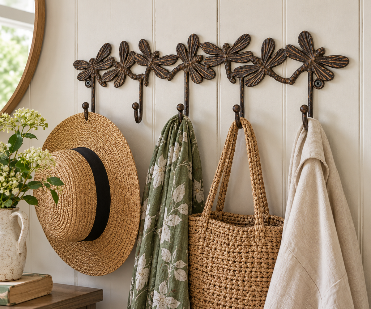 Rustic Dragonfly Metal Wall Hooks | Pre-Order