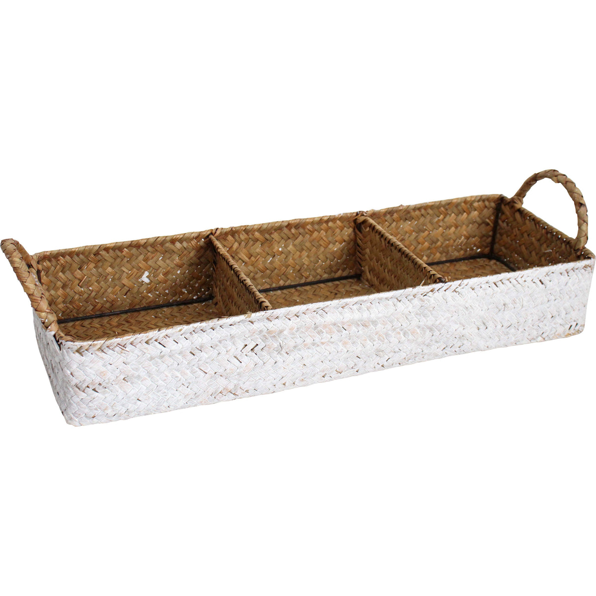 Natural & White Woven Storage Tray | Pre-Order