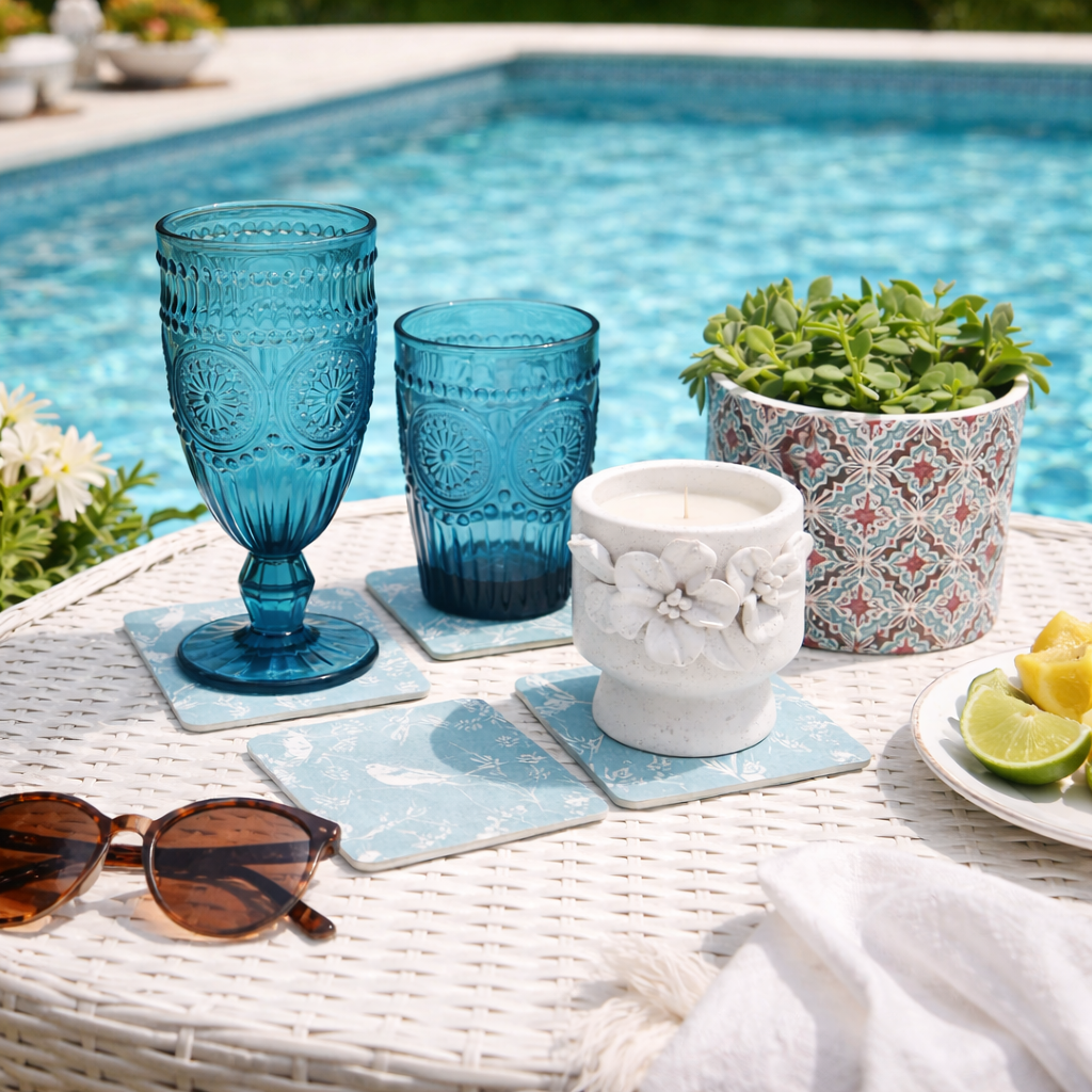 Belle Birds Ceramic Coasters – Set of 4