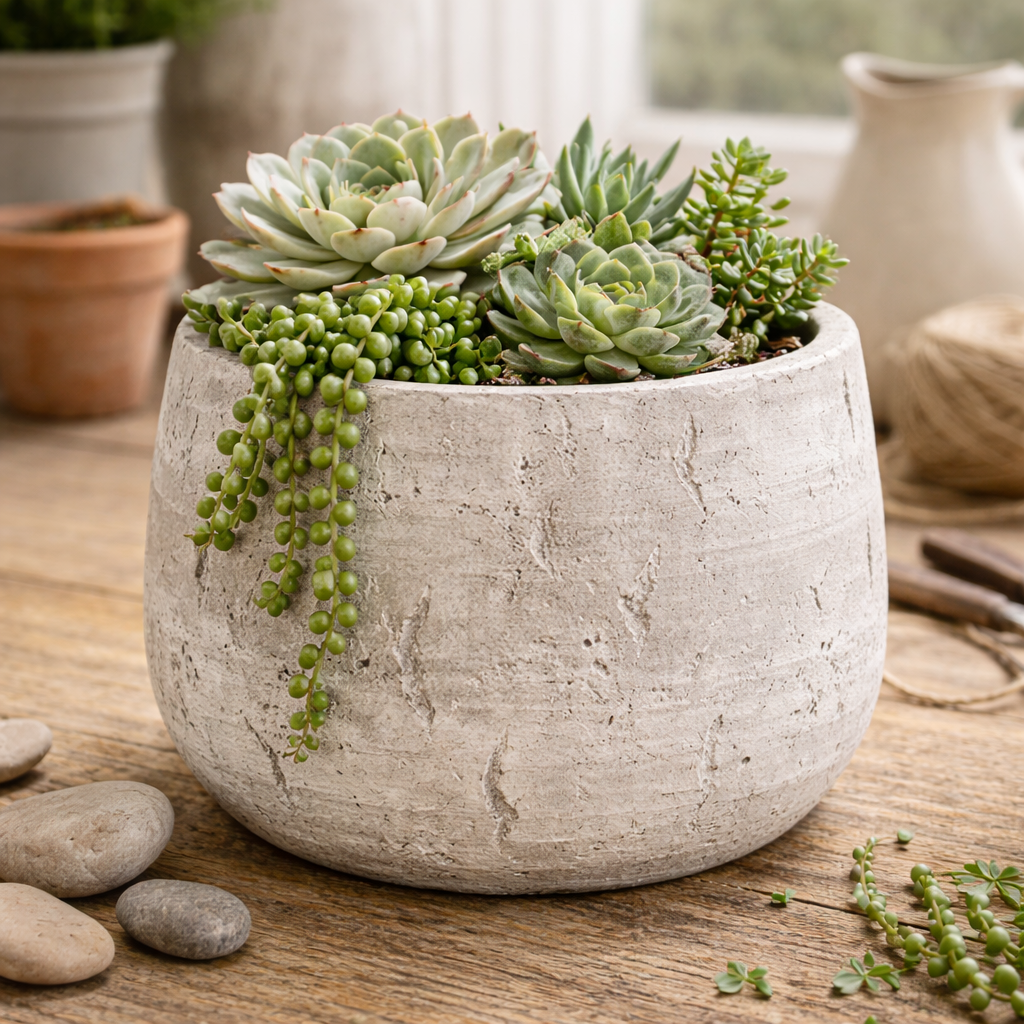 Rustic Cement Pot