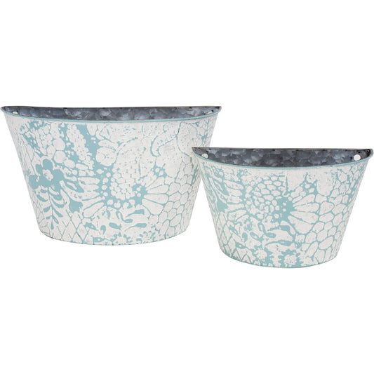 Peony Floral Wall Planter Set