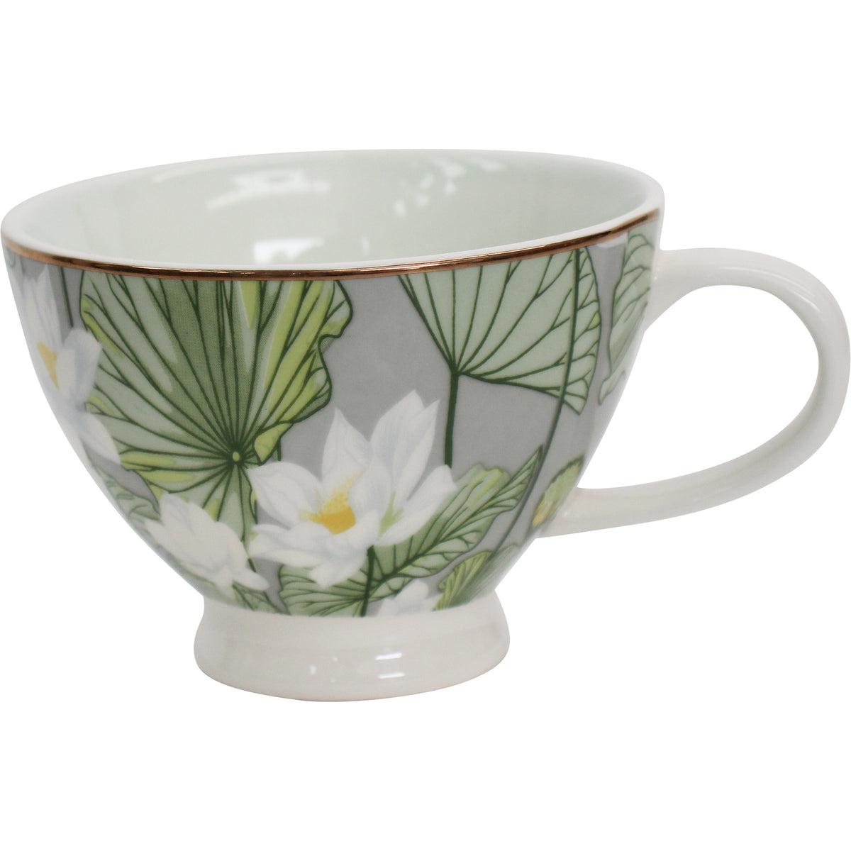 Water Lily Botanical Porcelain Cup