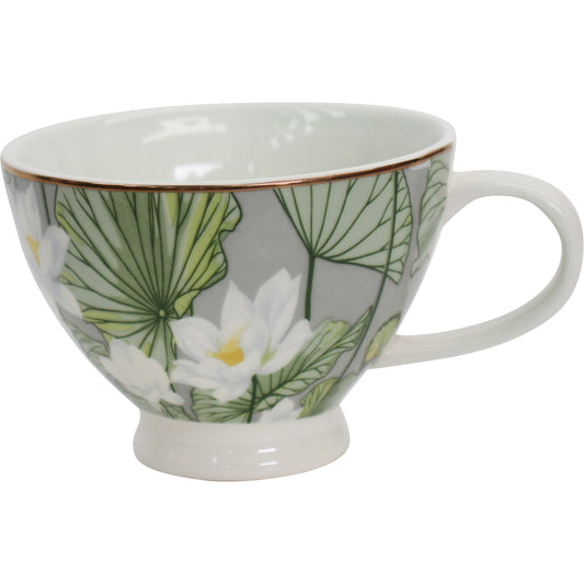 Water Lily Botanical Porcelain Cup